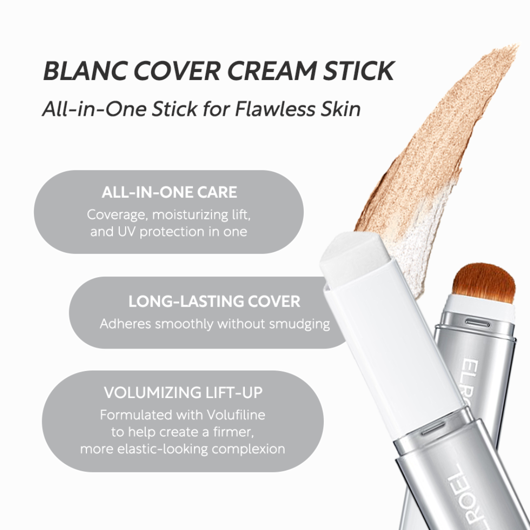 Color changing stick with Built-in Brush by Eloral (One shade for all skin colors)