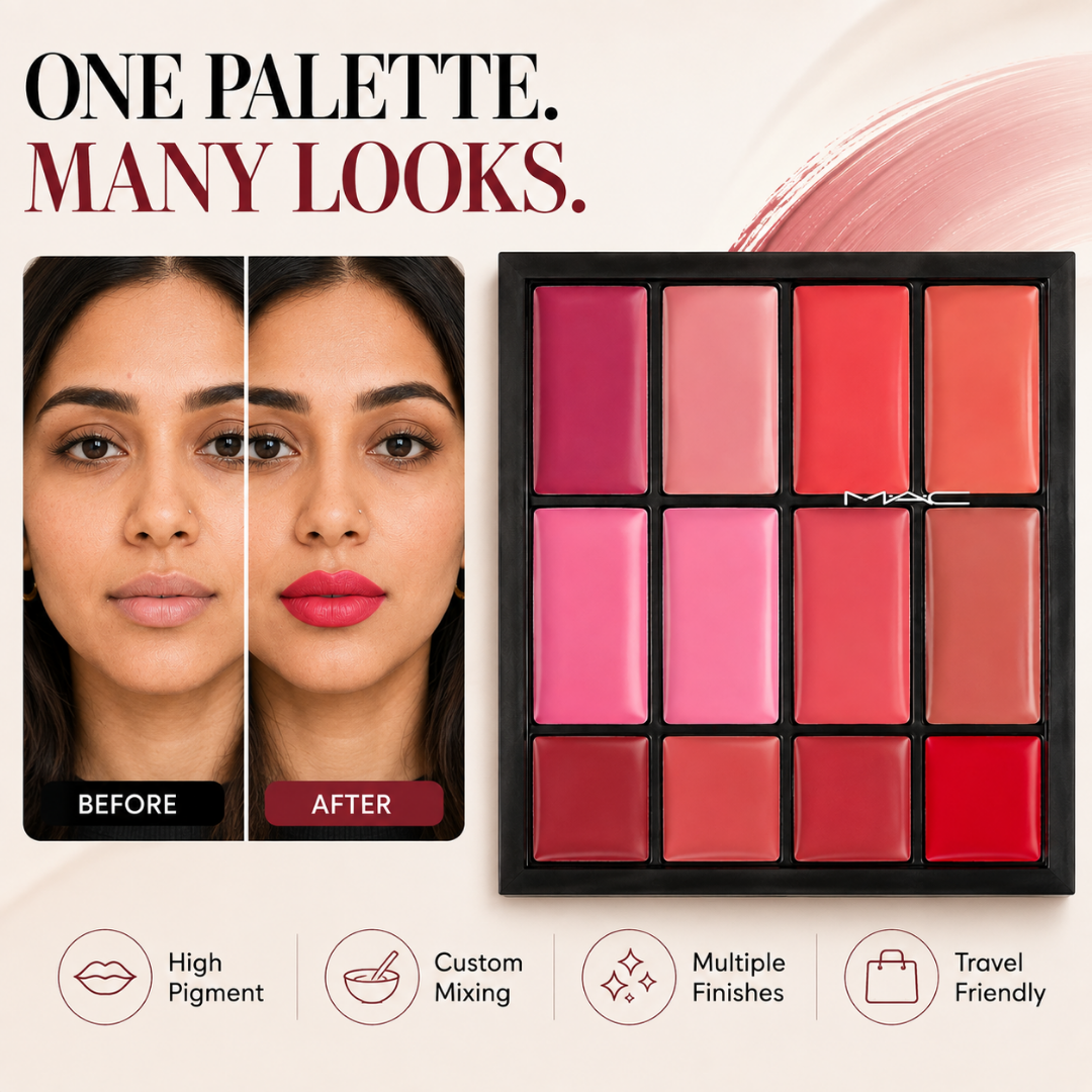 12-Shade Custom Lip MAC Lipsticks Palette – Mix, Blend & Create – 12 Wearable Colors, Endless Looks – Pro-Level Pigment, Artist-Friendly – Create Your Signature Lip Shade – For All Skin Tones