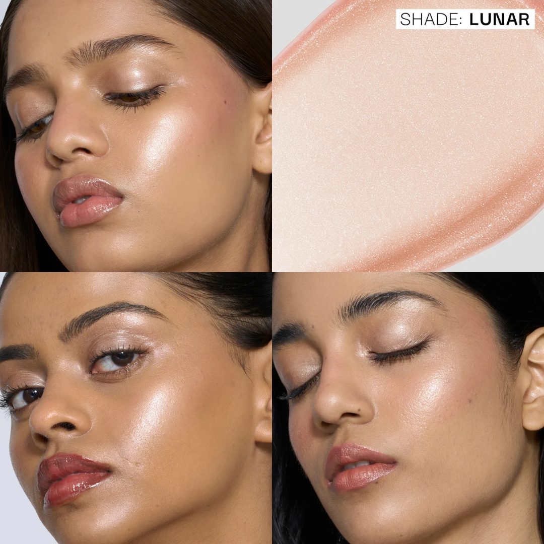 FAE Beauty Mirror Glaze Glass Balm Illuminator – Glass Skin in One Swipe – Wet-Look Glow, Zero Chunky Glitter – Hydrating, Buildable & Universal Shade – For Face, Eyes & Body – Travel-Friendly Stick