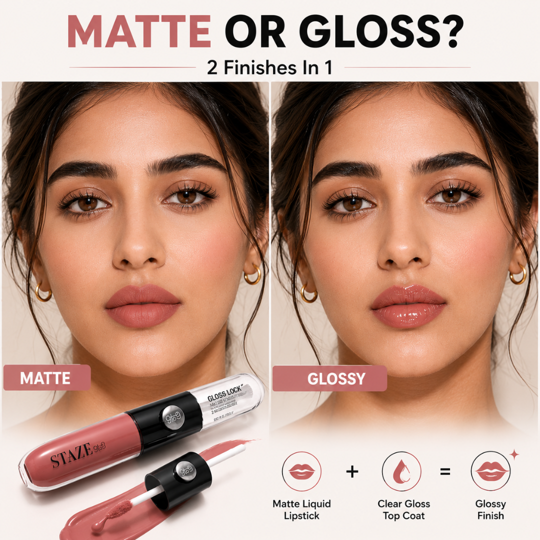 Fenty Beauty Matchstix & Staze 9to9 Gloss Lock Duo – Buy 1 Get 1 FREE – Color-Adaptive Blush & 12H Lip Tint – Matte to Gloss Finish