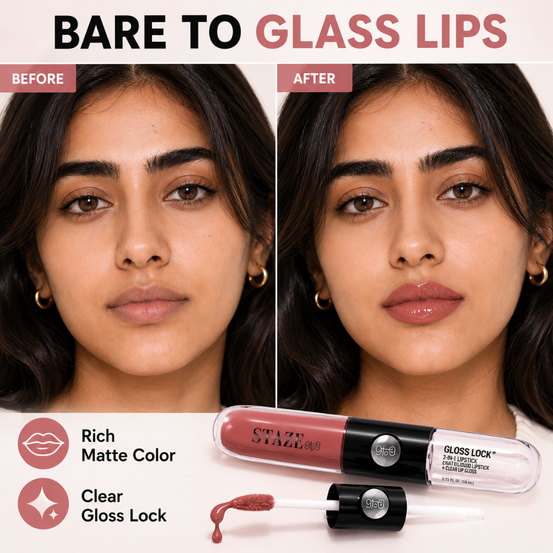 Fenty Beauty Matchstix & Staze 9to9 Gloss Lock Duo – Buy 1 Get 1 FREE – Color-Adaptive Blush & 12H Lip Tint – Matte to Gloss Finish