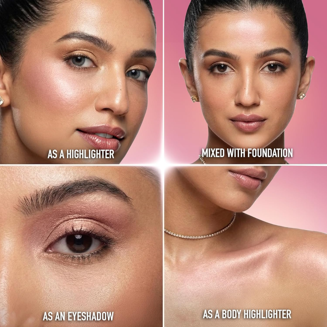 RENÉE Yours Truly Strobe Cream | 3-in-1 Glow | Instant Glass Skin | Rose Gold Finish