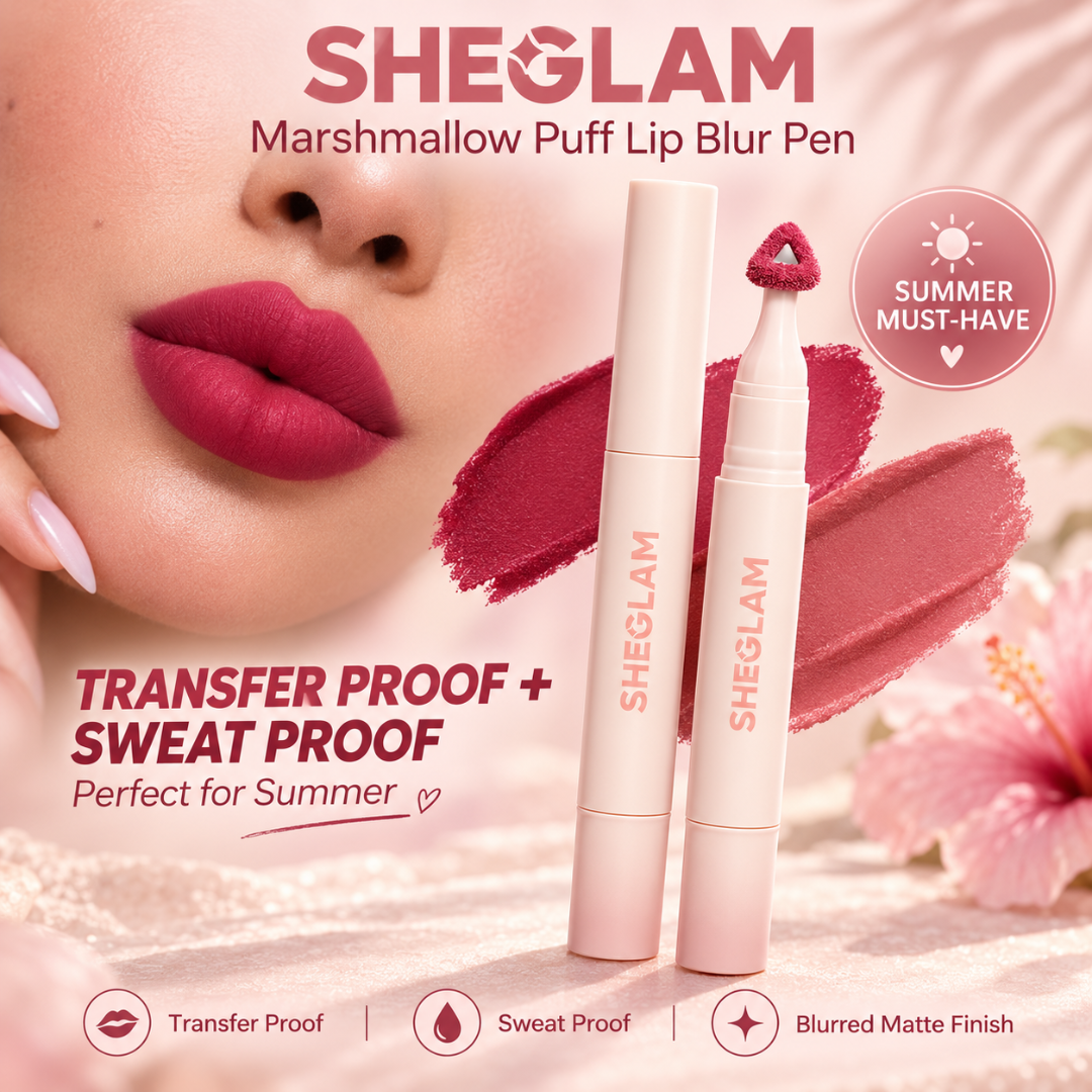 SHEGLAM Marshmallow Puff Lip Blur Pen + Buy 2 Get 1 FREE – Soft Focus Lips, More You – Velvety Matte, Lightweight Feel – Blurred Matte Finish – Transfer & Sweat Proof