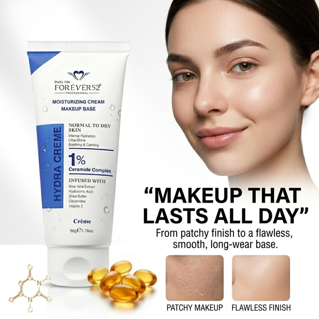 FOREVER52 Hydra Creme Moisturizer & Primer – Intense Hydration, Pore Blurring, Makeup Base for Normal to Dry Skin – Smooth, Hydrate, Perfect