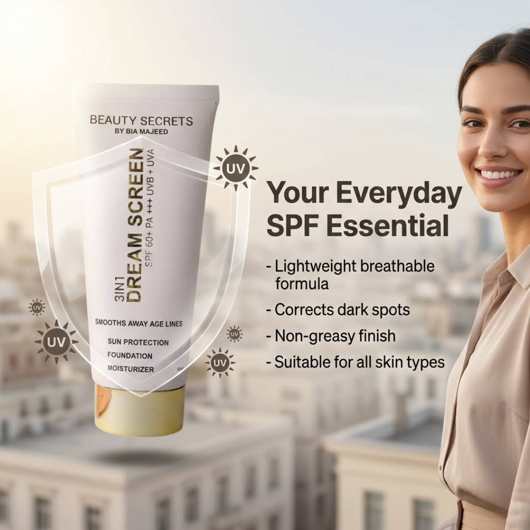 Beauty Secrets 3-in-1 Tinted Dream Screen SPF 60+ | Sun Protection, Sheer Foundation & Deep Moisturizer