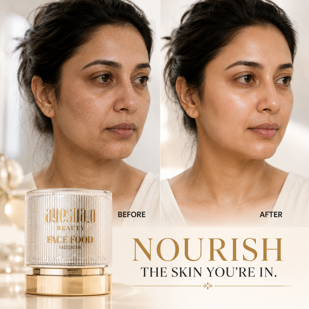 Beauty Face Food Face Cream – Deep Nourishment, Dewy Glow – Moisture Lock & Plump-Looking Skin – Rich Care, Weightless Finish – With Platinum Flakes, Argan Oil, Jojoba, Rosehip, Honey Extract & Frankincense Oil