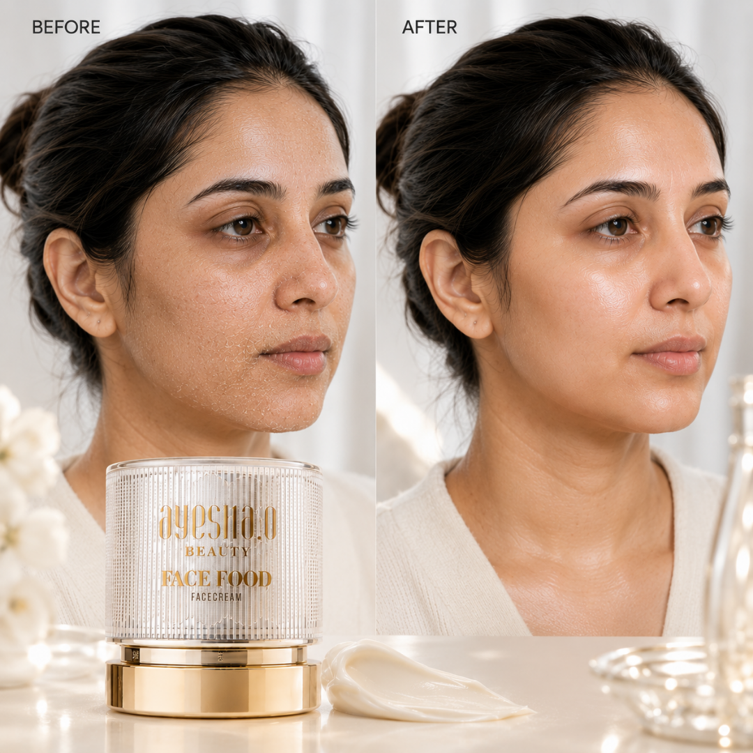 Beauty Face Food Face Cream – Deep Nourishment, Dewy Glow – Moisture Lock & Plump-Looking Skin – Rich Care, Weightless Finish – With Platinum Flakes, Argan Oil, Jojoba, Rosehip, Honey Extract & Frankincense Oil