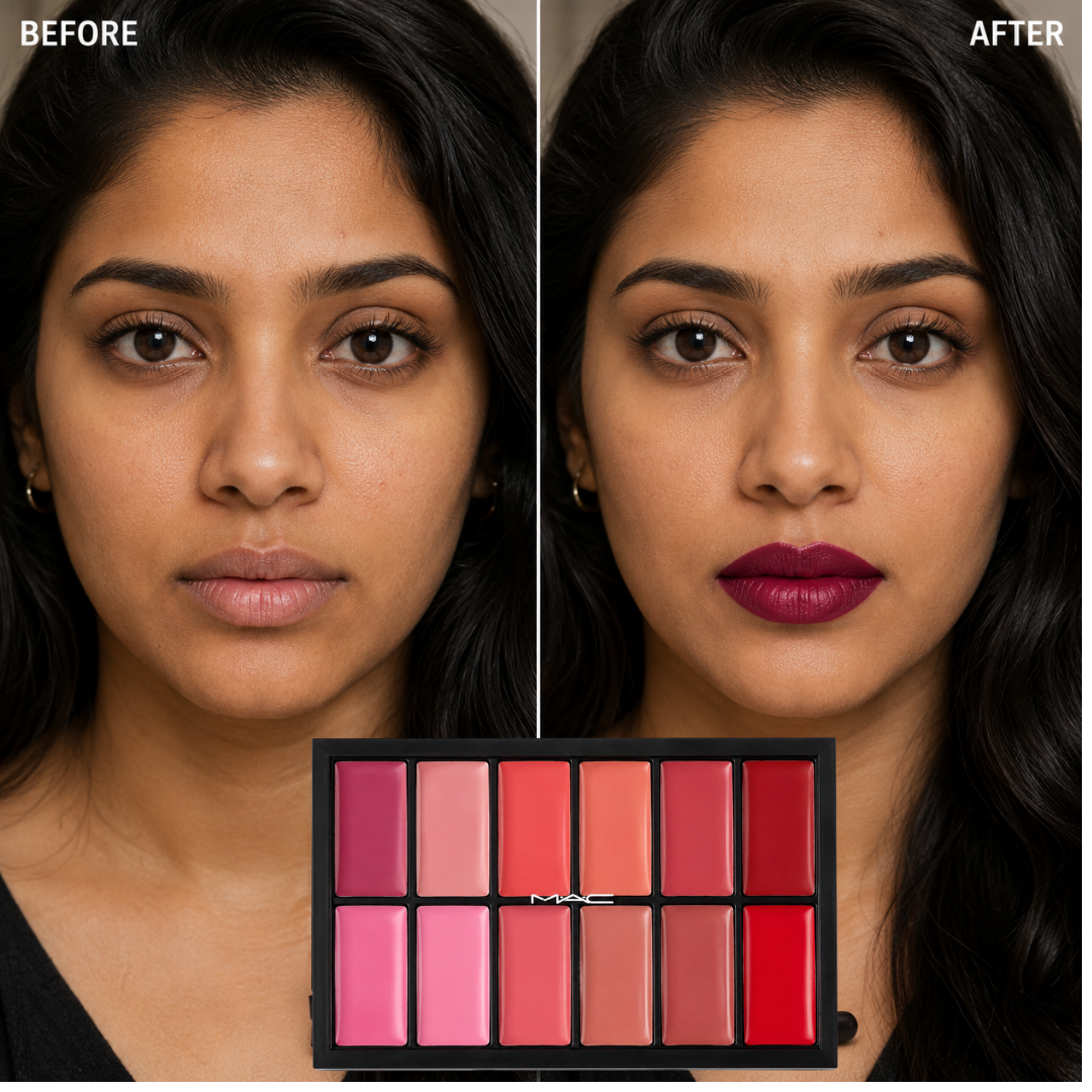 12-Shade Custom Lip MAC Lipsticks Palette – Mix, Blend & Create – 12 Wearable Colors, Endless Looks – Pro-Level Pigment, Artist-Friendly – Create Your Signature Lip Shade – For All Skin Tones