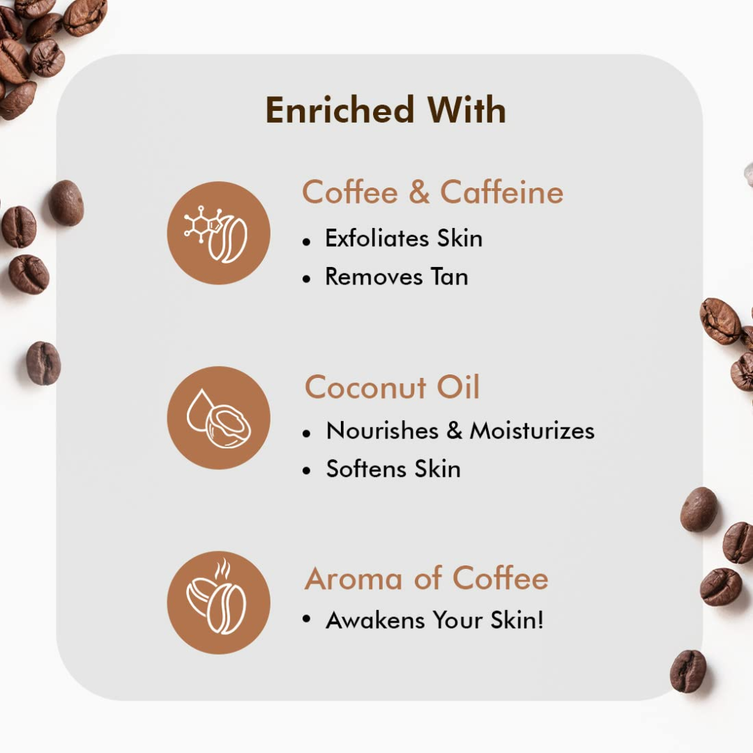 Mcaffeine Naked & Raw Coffee Body Scrub - Tan Removal & Exfoliating Scrub for Smooth Skin