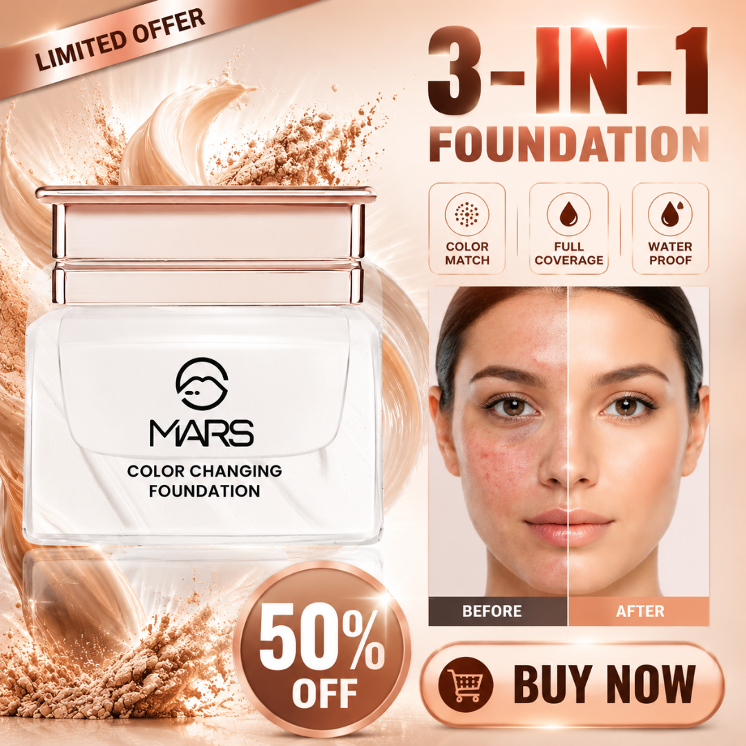 3-in-1 Color Changing Foundation – Full Coverage, Waterproof & Color Match – Adapts to Your Skin Tone – Waterproof, Long-Lasting, Satin Glow Finish – Conceals Imperfections for Flawless
