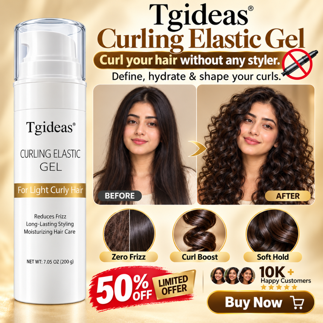 Tgideas Curling Elastic Gel – Heat-Free Curl Activator, Frizz Control & Hydrating Formula for Defined, Bouncy Curls
