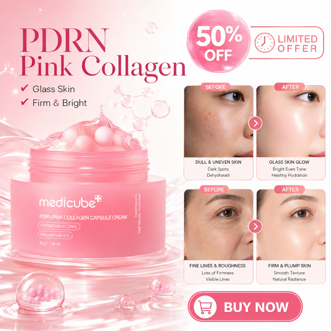 Medicube PDRN Pink Collagen Capsule Cream – Glass Skin, Firm & Bright – Deep Repair, Glow Boost & Hydration – Fades Dark Spots, Smooths Texture, Refines Pores