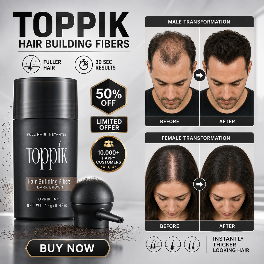 Toppik Hair Building Fibers – Fuller Hair in 30 Seconds – Instant Thicker-Looking Hair – Natural Keratin Protein Fibers – Conceals Thinning Hair, Bald Spots & Scalp