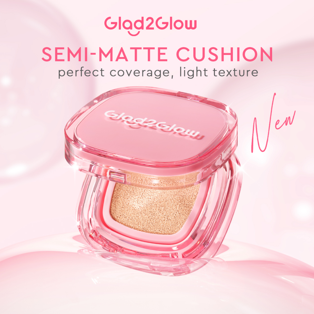 Glad2Glow Ultimate Satin Cushion | Semi-Matte Foundation | 12H Waterproof, Pore-Blurring Finish