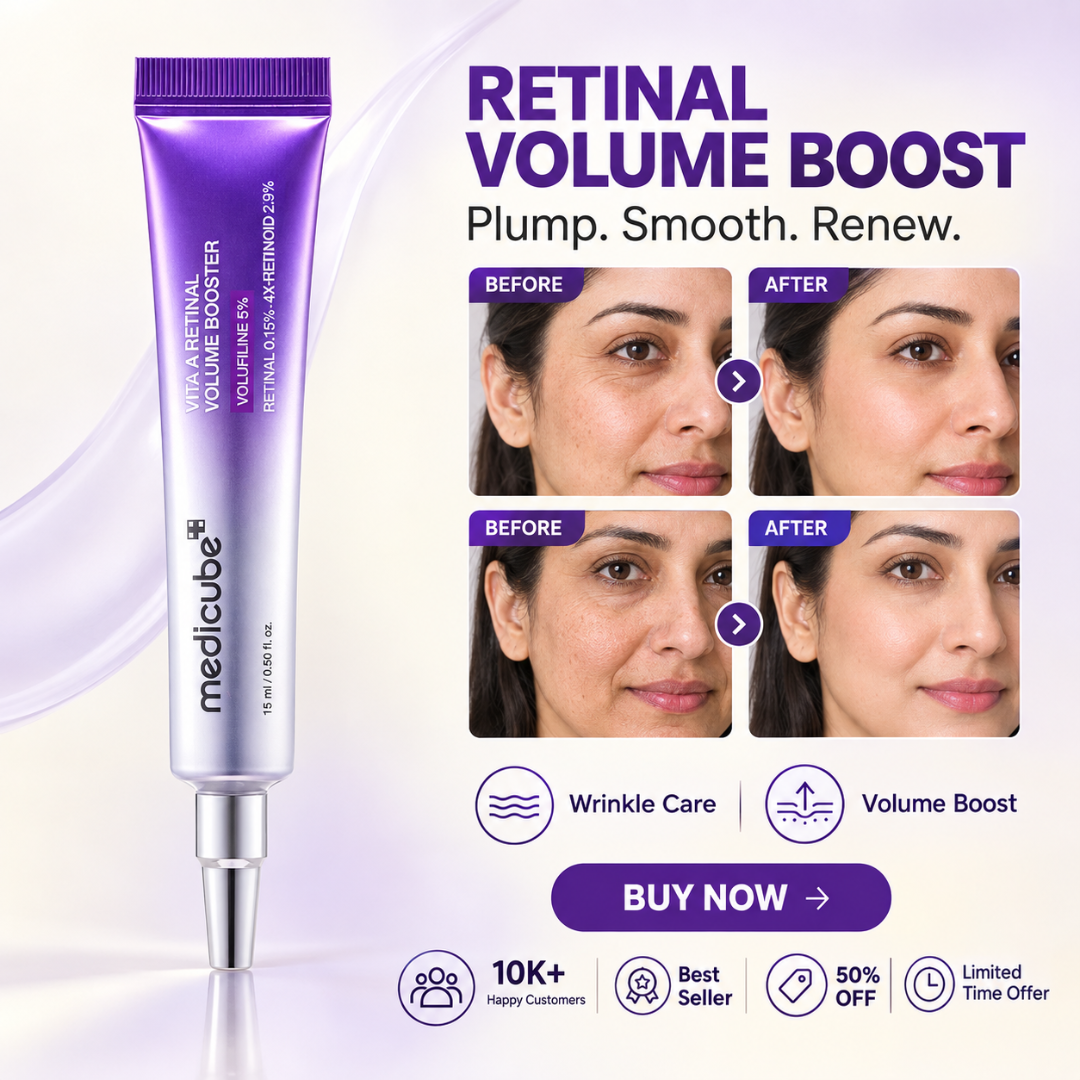 Medicube Vita A Retinal Volume Booster – Advanced Wrinkle Care & Volume Boost – Firms, Plumps & Smooths Fine Lines – Fast-Absorbing Night Serum