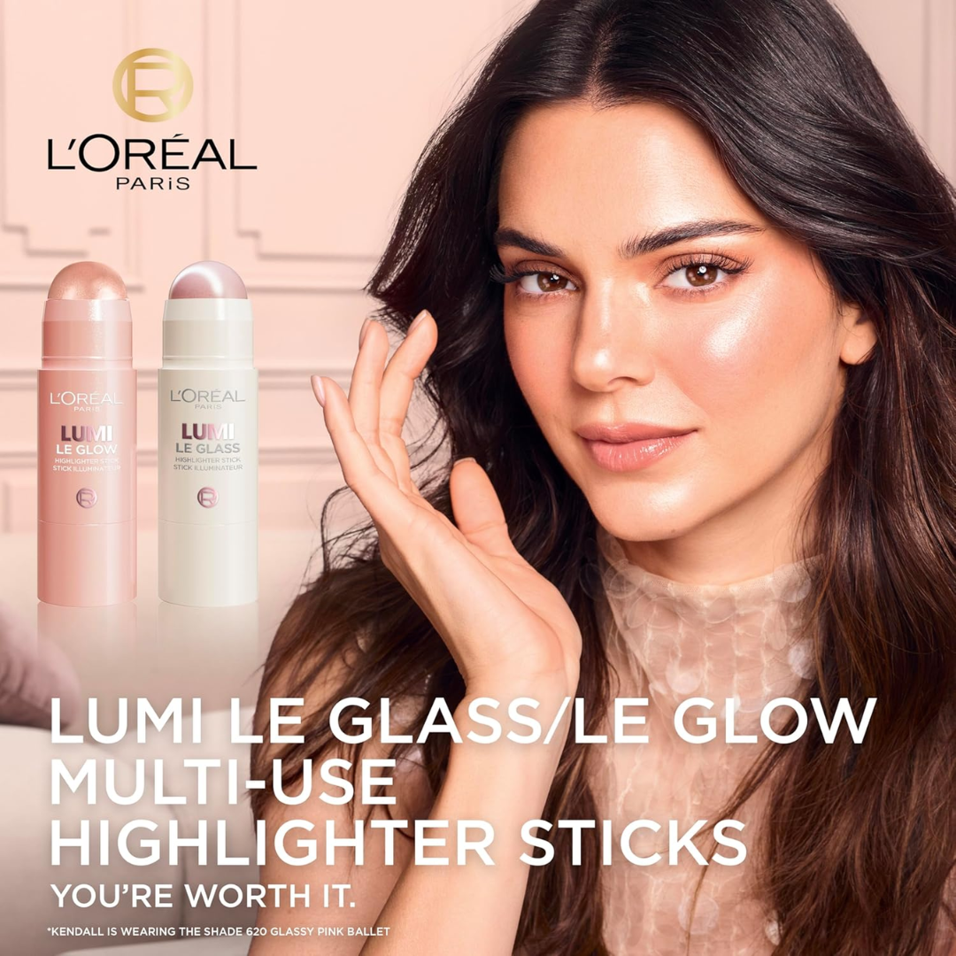 L'Oréal Lumi Le Glass Highlighter Stick | Dual-Finish Glass & Satin Glow | For Face & Body