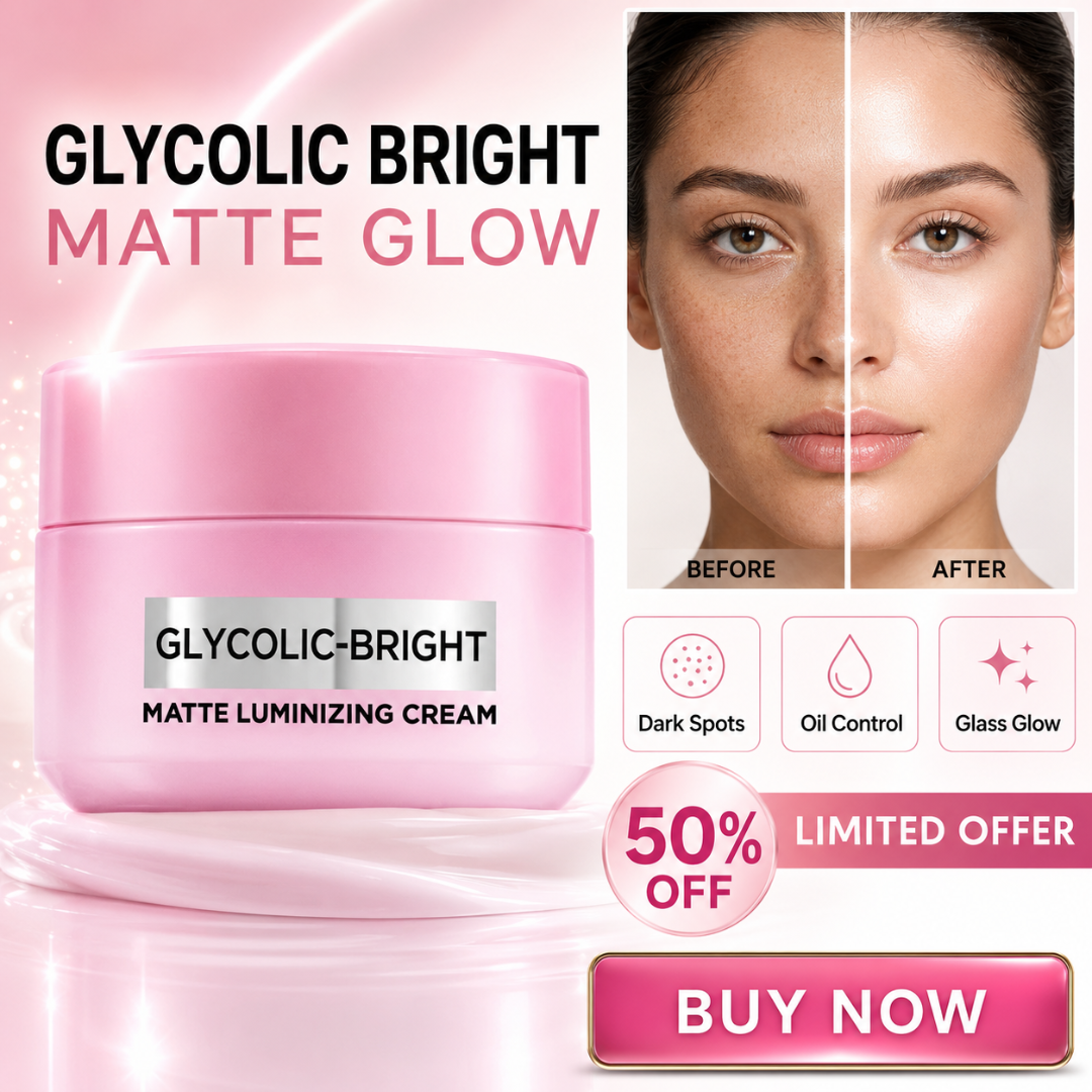 Glycolic-Bright Matte Luminizing Cream | Fades Dark Spots | 24H Oil Control | Instant Glass Glow