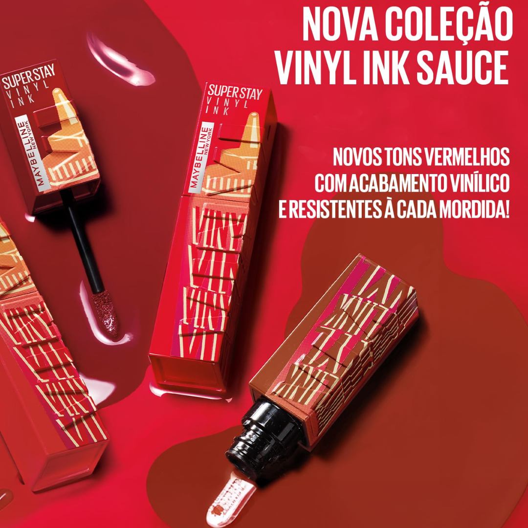 Maybelline Superstay Vinyl Ink Sauce Collection- 16H Wear Glossy Lipstick (Pack of 3)