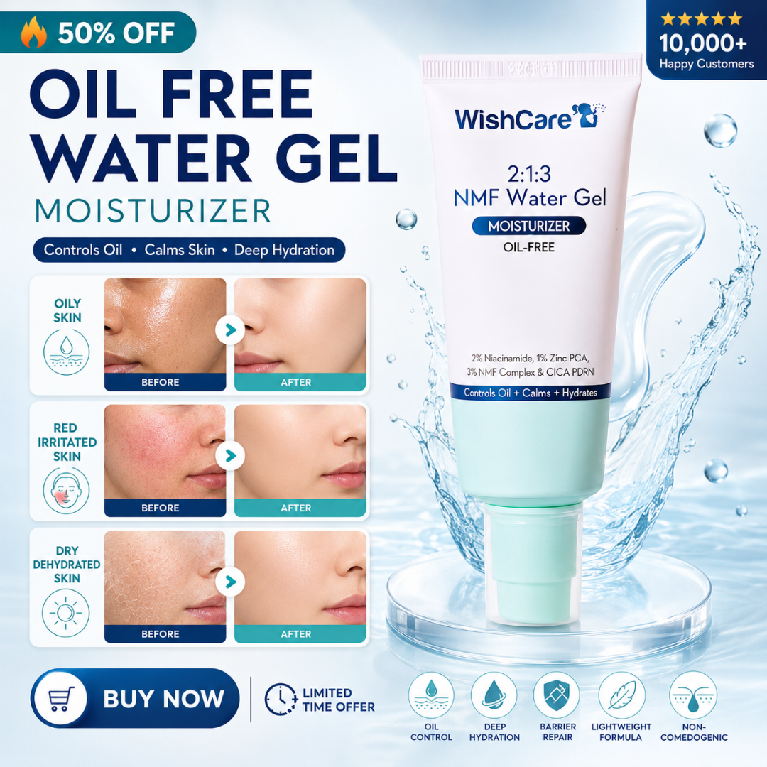 WishCare NMF Water Gel | Oil-Free Hydration | Calms Redness | Controls Excess Oil