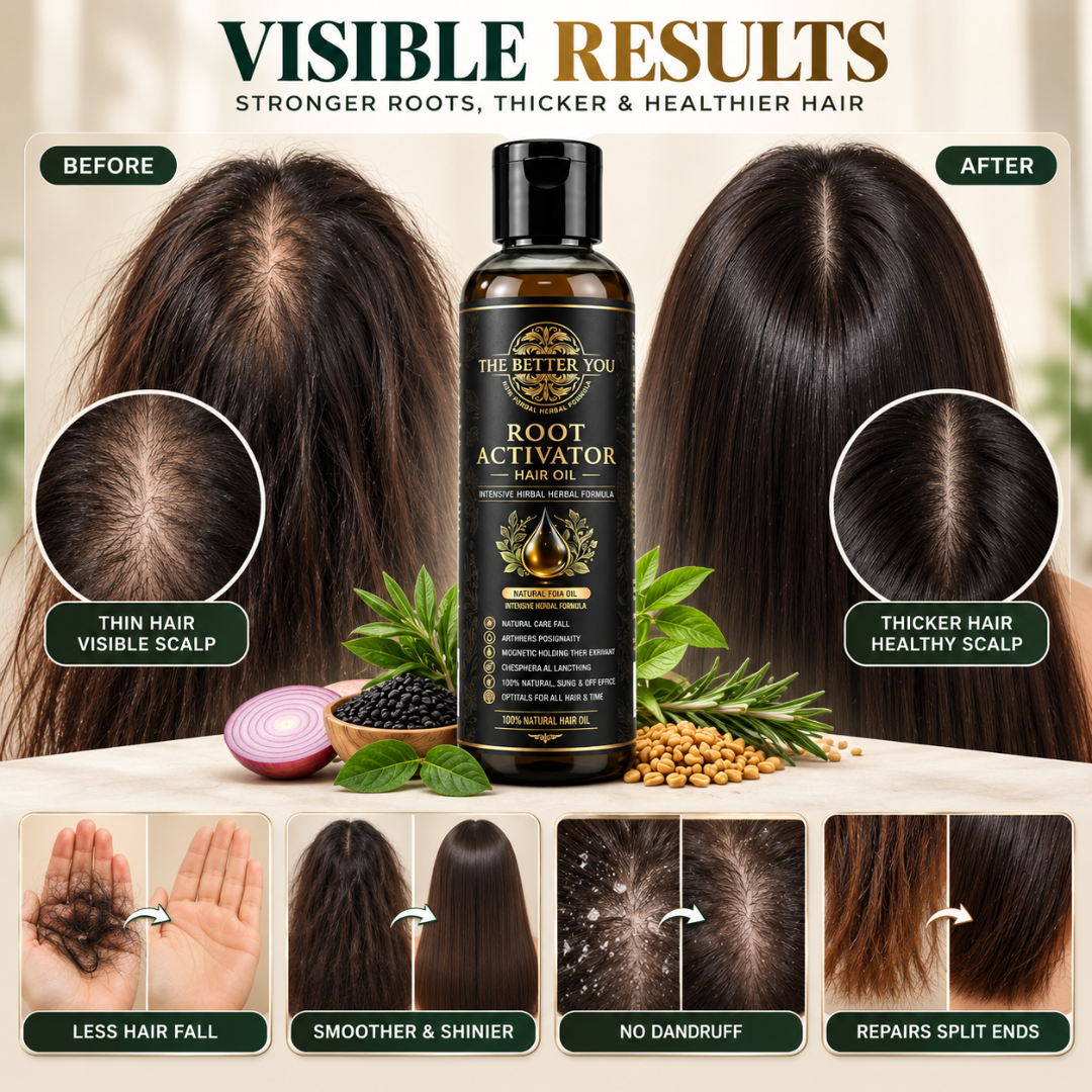 The Better You Root Activator Hair Oil – Herbal Scalp Nourishment for Stronger Roots, Thicker-Looking Hair & Silky Shine