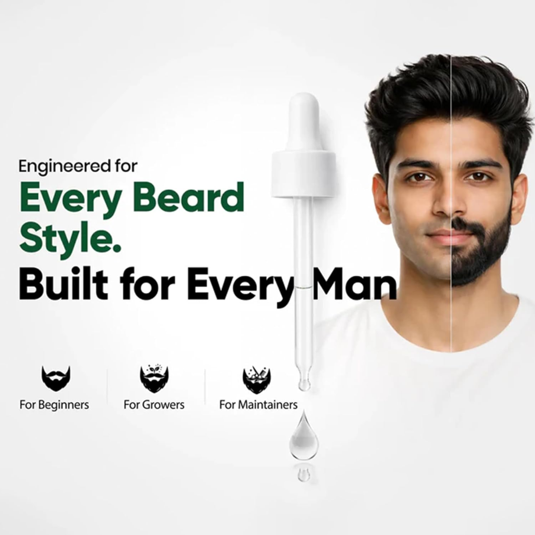 Sheopal's Beard Growth Serum – Strengthens Beard Hair – Water-Based, Non-Sticky – For Patchy Beard, Dry Texture & Uneven Growth