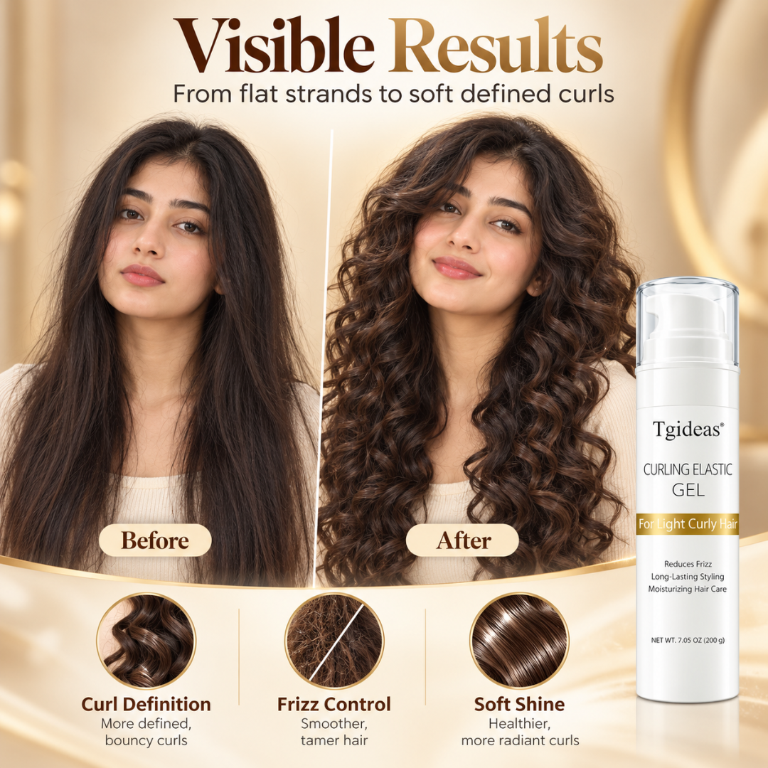 Tgideas Curling Elastic Gel – Heat-Free Curl Activator, Frizz Control & Hydrating Formula for Defined, Bouncy Curls