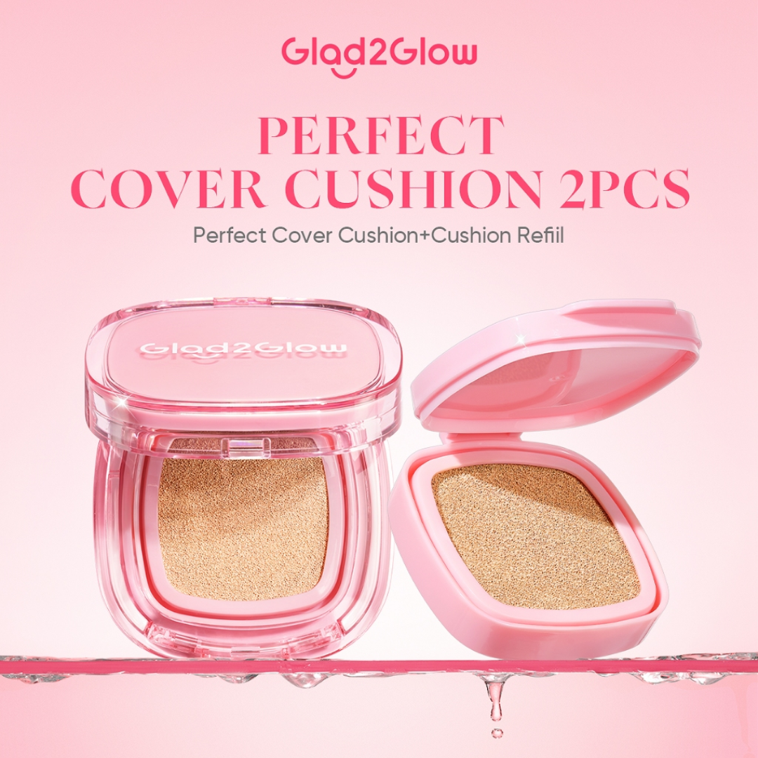 Glad2Glow Ultimate Satin Cushion | Semi-Matte Foundation | 12H Waterproof, Pore-Blurring Finish