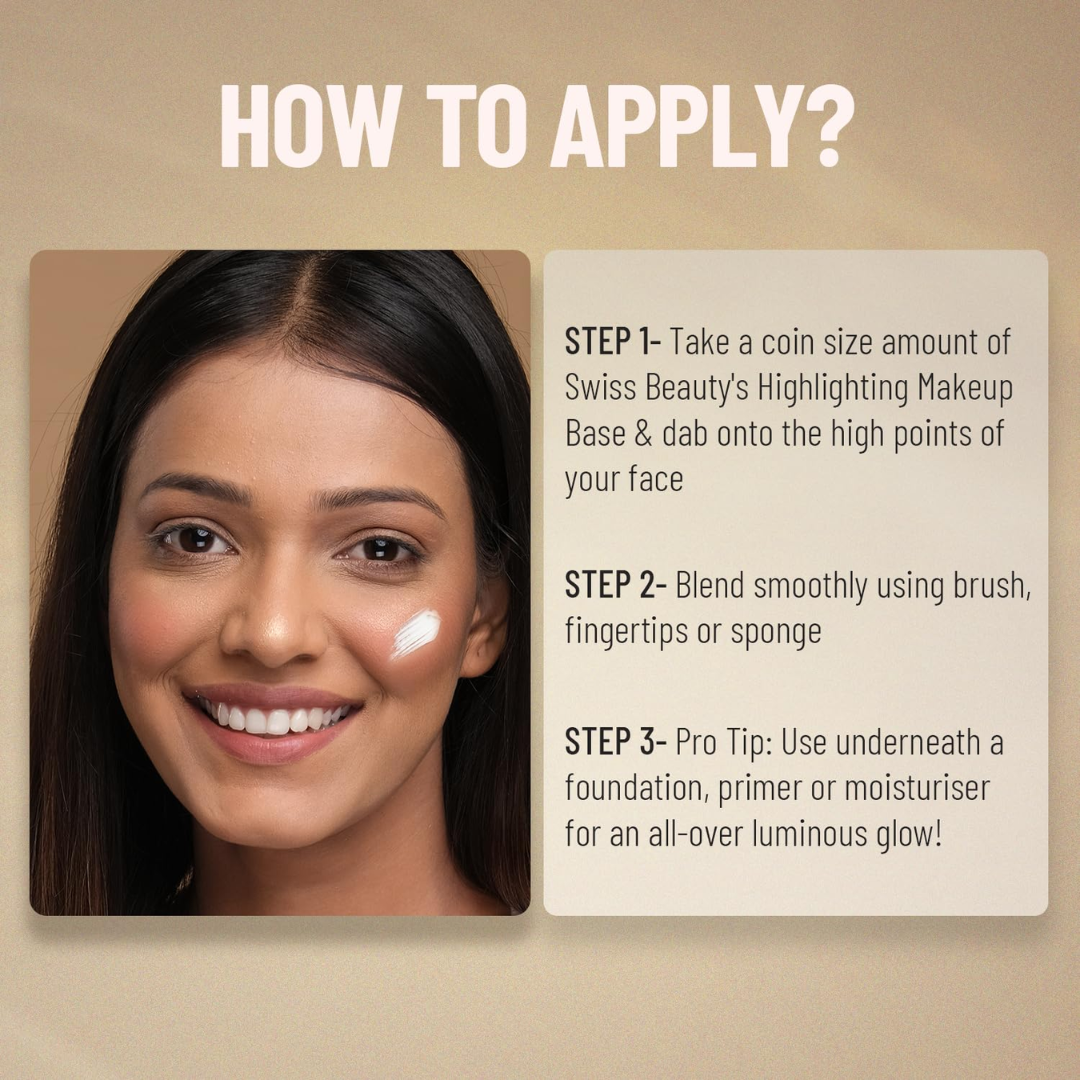 Swiss Beauty Makeup Base | 12HR Dewy Glow | Brightens & Hydrates | All Day Glow