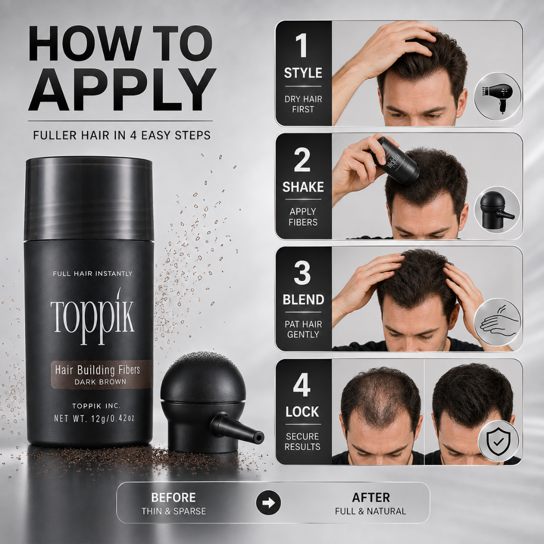 Toppik Hair Building Fibers – Fuller Hair in 30 Seconds – Instant Thicker-Looking Hair – Natural Keratin Protein Fibers – Conceals Thinning Hair, Bald Spots & Scalp