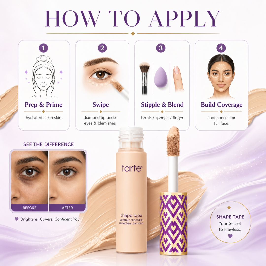 tarte Shape Tape Contour Concealer – 50% OFF – Full Coverage, Pore Blur & 24-Hr Crease Proof – Your Favorite Filter Now in a Stick