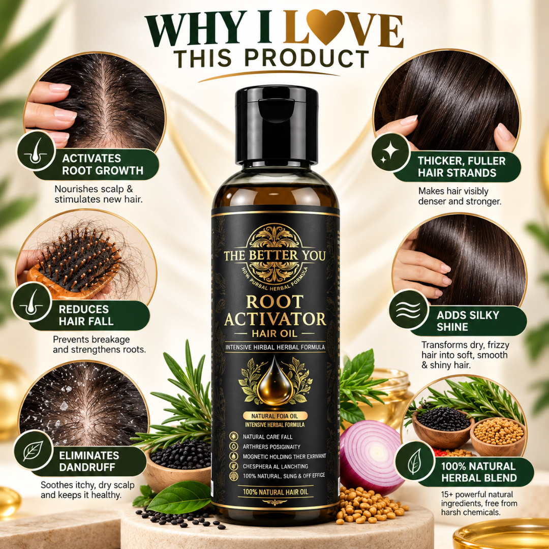 The Better You Root Activator Hair Oil – Herbal Scalp Nourishment for Stronger Roots, Thicker-Looking Hair & Silky Shine