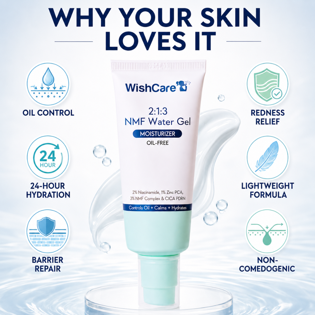 WishCare NMF Water Gel | Oil-Free Hydration | Calms Redness | Controls Excess Oil
