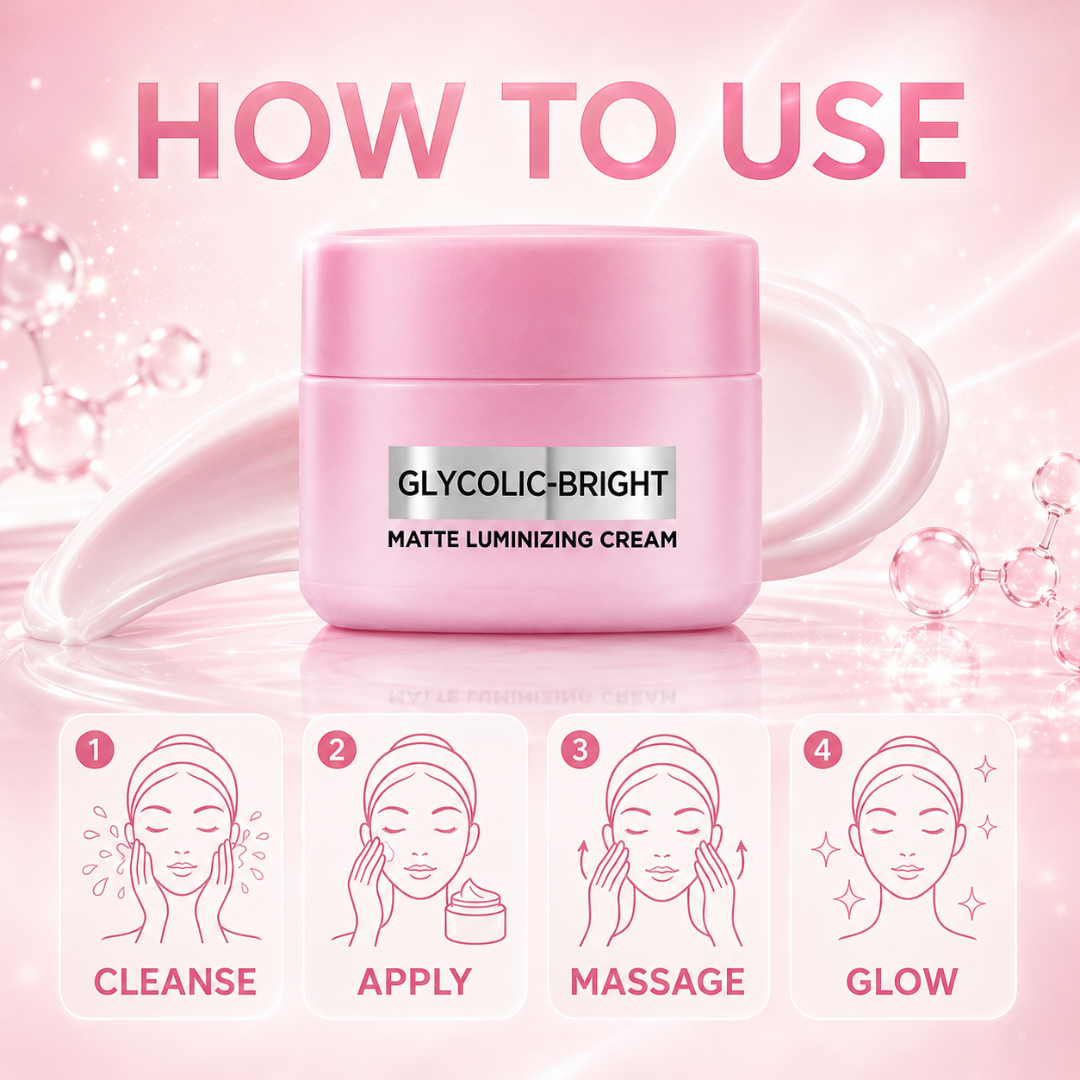 Glycolic-Bright Matte Luminizing Cream | Fades Dark Spots | 24H Oil Control | Instant Glass Glow