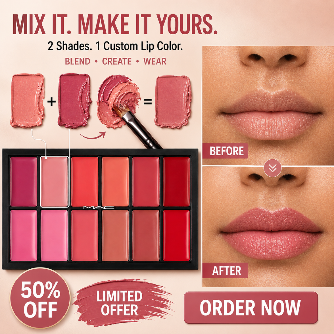 12-Shade Custom Lip MAC Lipsticks Palette – Mix, Blend & Create – 12 Wearable Colors, Endless Looks – Pro-Level Pigment, Artist-Friendly – Create Your Signature Lip Shade – For All Skin Tones