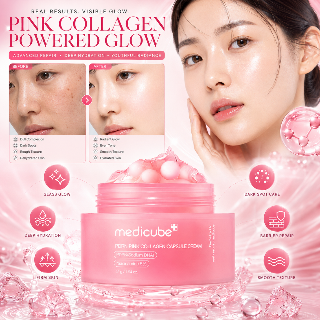 Medicube PDRN Pink Collagen Capsule Cream – Glass Skin, Firm & Bright – Deep Repair, Glow Boost & Hydration – Fades Dark Spots, Smooths Texture, Refines Pores
