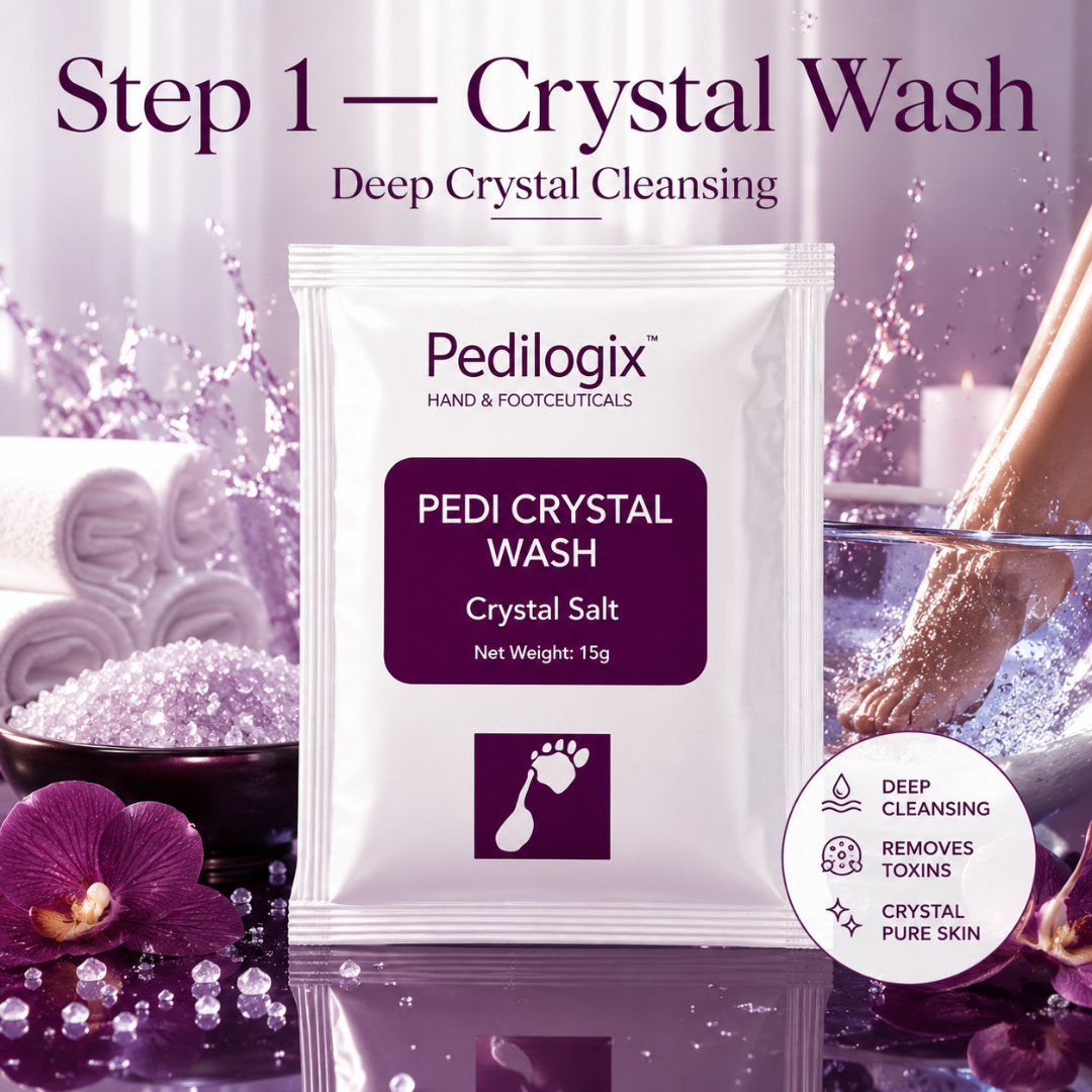 O3+ Pedilogix Spa Kit – Brighten, Smooth & Hydrate – Professional 6-Step Manicure & Pedicure Kit for Hands & Feet – Crystal Wash, Micro Peel, Bubble Gum Gel, Massage Cream & Pedi Mask – Single Use – Spa Results at Home