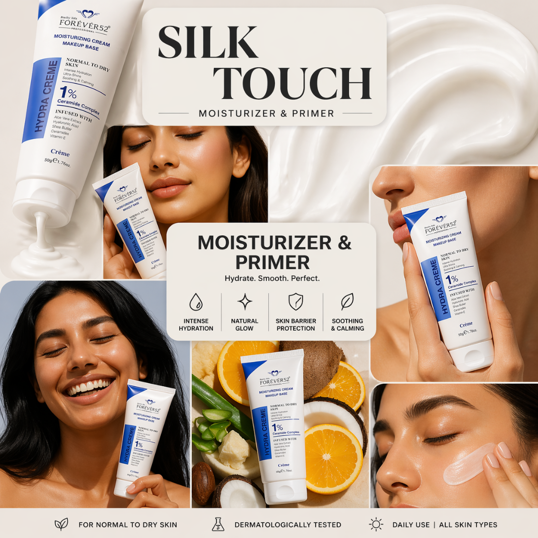 FOREVER52 Hydra Creme Moisturizer & Primer – Intense Hydration, Pore Blurring, Makeup Base for Normal to Dry Skin – Smooth, Hydrate, Perfect