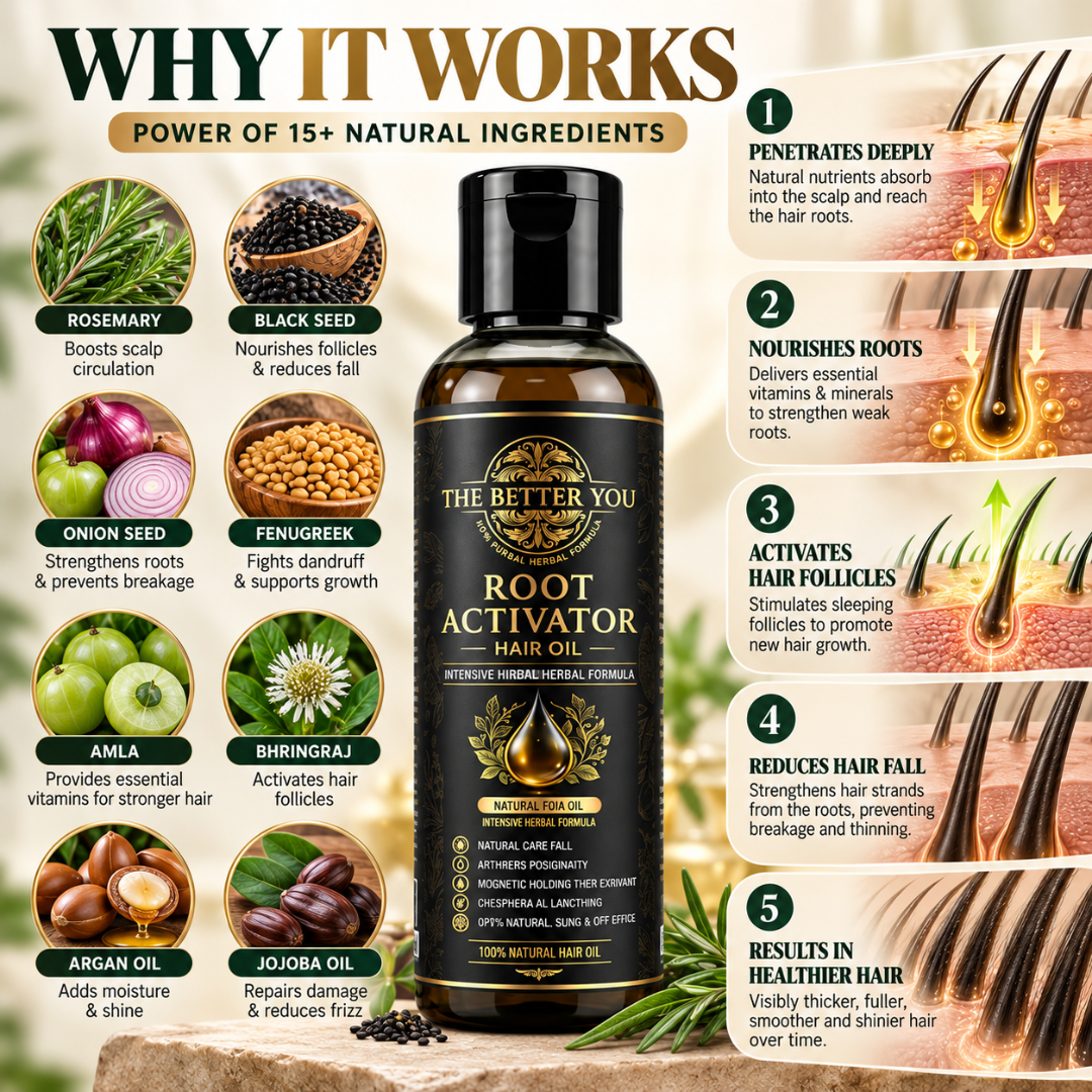 The Better You Root Activator Hair Oil – Herbal Scalp Nourishment for Stronger Roots, Thicker-Looking Hair & Silky Shine