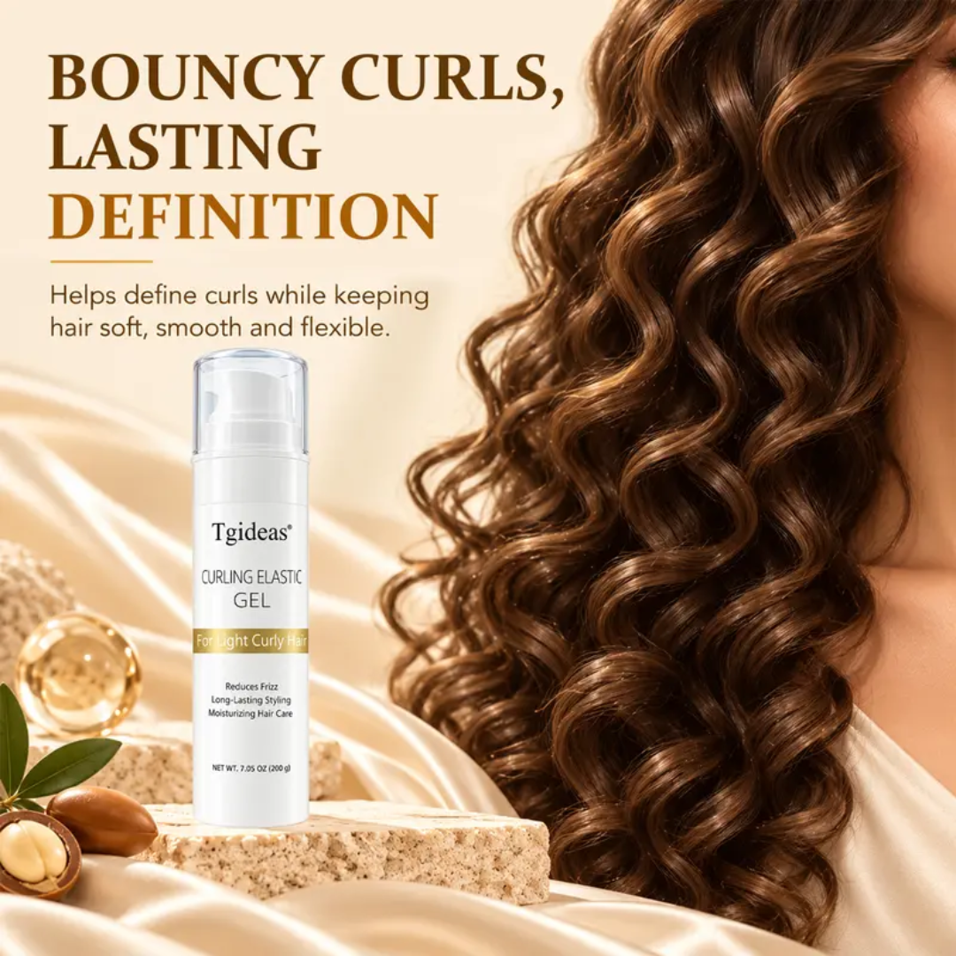Tgideas Curling Elastic Gel – Heat-Free Curl Activator, Frizz Control & Hydrating Formula for Defined, Bouncy Curls