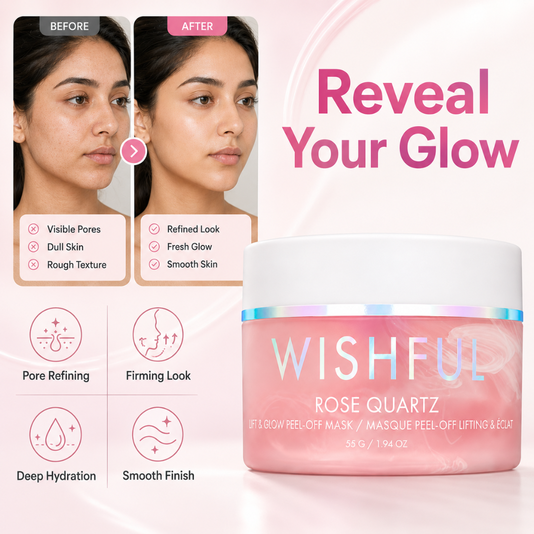 Wishful By Huda Beauty Rose Quartz Lift & Glow Peel-Off Mask – 20-Minute Glow – Pore Refining, Firming & Brightening – Peels, Lifts & Reveals Smooth, Radiant Skin – With Rose Quartz