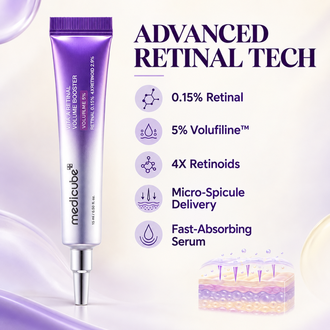 Medicube Vita A Retinal Volume Booster – Advanced Wrinkle Care & Volume Boost – Firms, Plumps & Smooths Fine Lines – Fast-Absorbing Night Serum