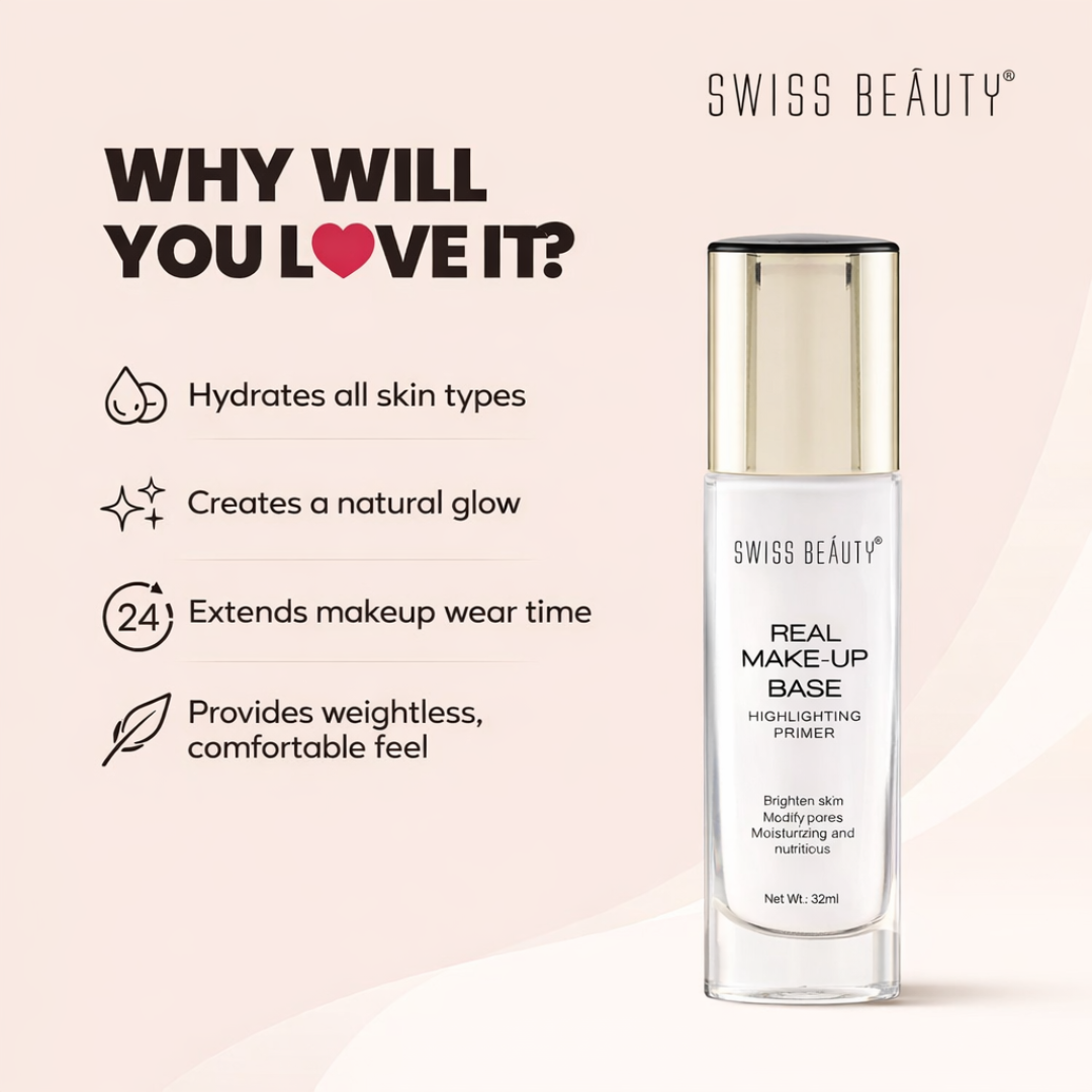 Swiss Beauty Makeup Base | 12HR Dewy Glow | Brightens & Hydrates | All Day Glow