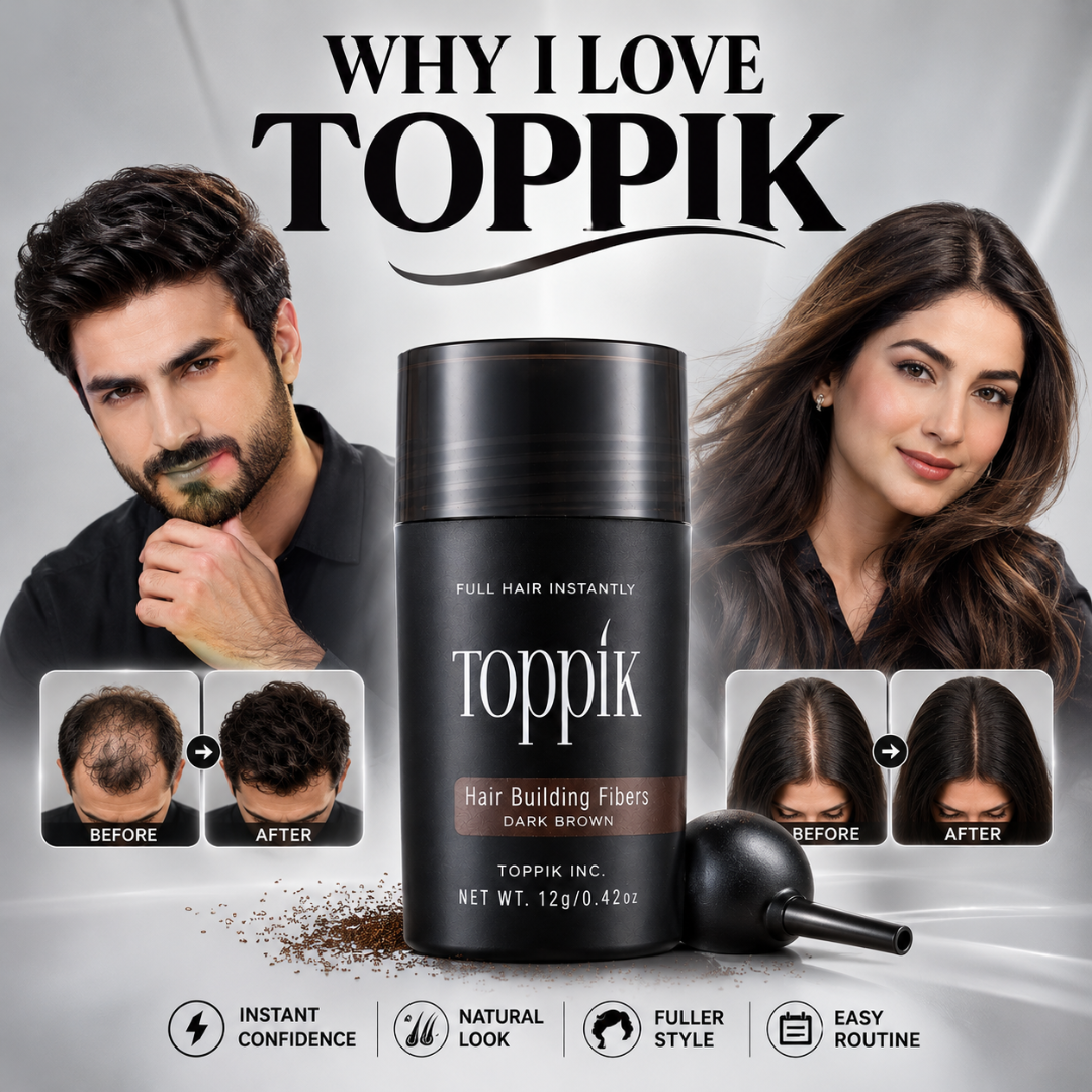 Toppik Hair Building Fibers – Fuller Hair in 30 Seconds – Instant Thicker-Looking Hair – Natural Keratin Protein Fibers – Conceals Thinning Hair, Bald Spots & Scalp