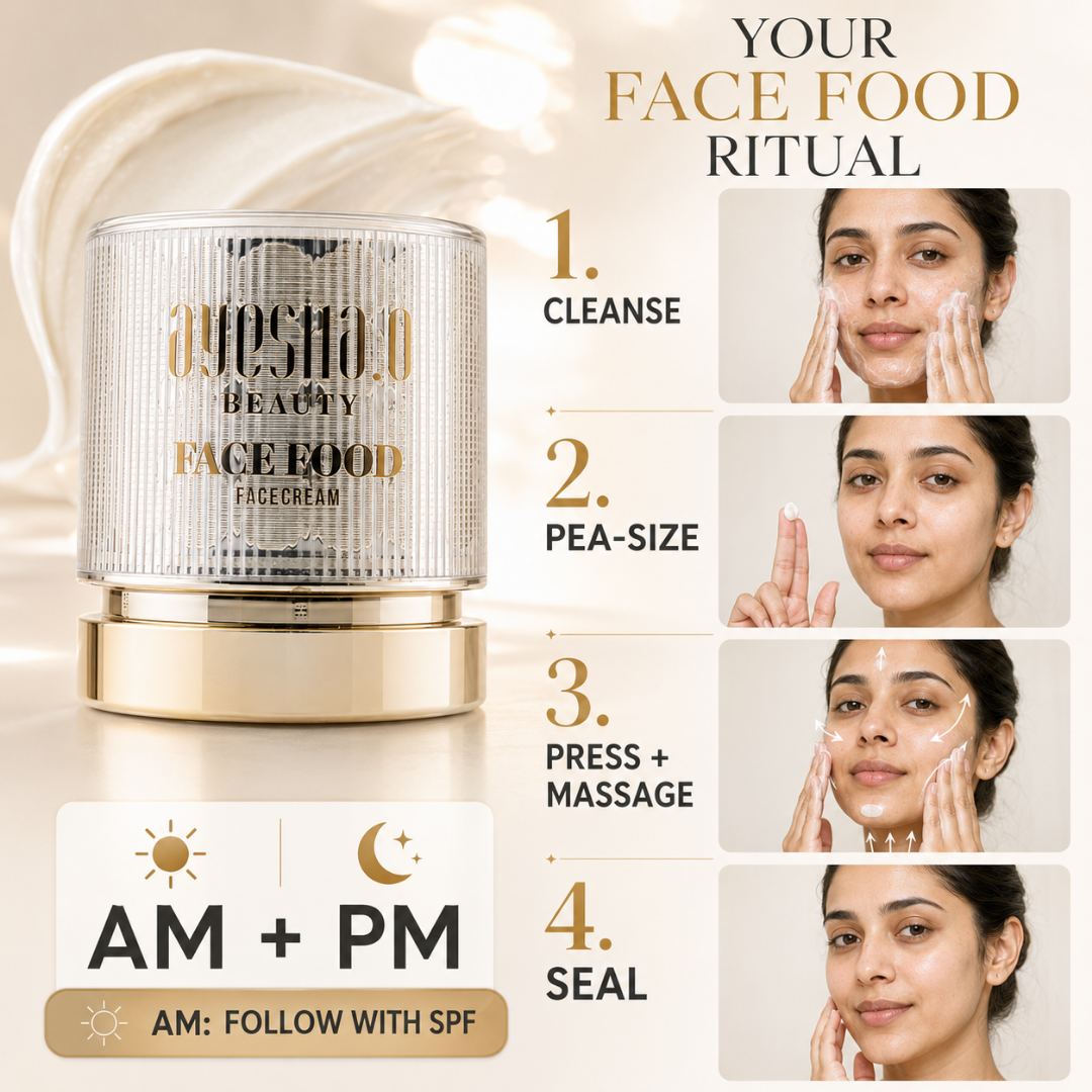 Beauty Face Food Face Cream – Deep Nourishment, Dewy Glow – Moisture Lock & Plump-Looking Skin – Rich Care, Weightless Finish – With Platinum Flakes, Argan Oil, Jojoba, Rosehip, Honey Extract & Frankincense Oil