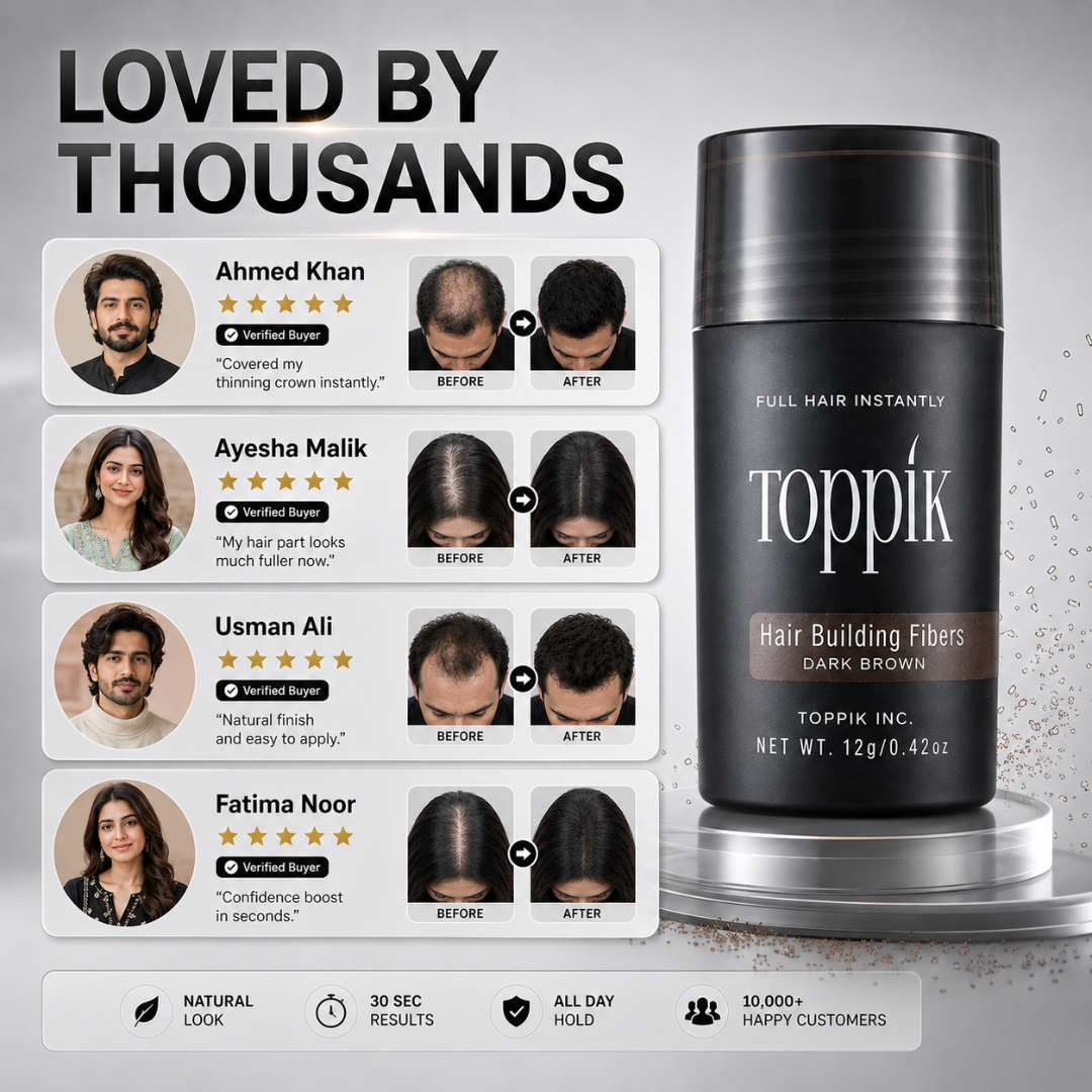 Toppik Hair Building Fibers – Fuller Hair in 30 Seconds – Instant Thicker-Looking Hair – Natural Keratin Protein Fibers – Conceals Thinning Hair, Bald Spots & Scalp