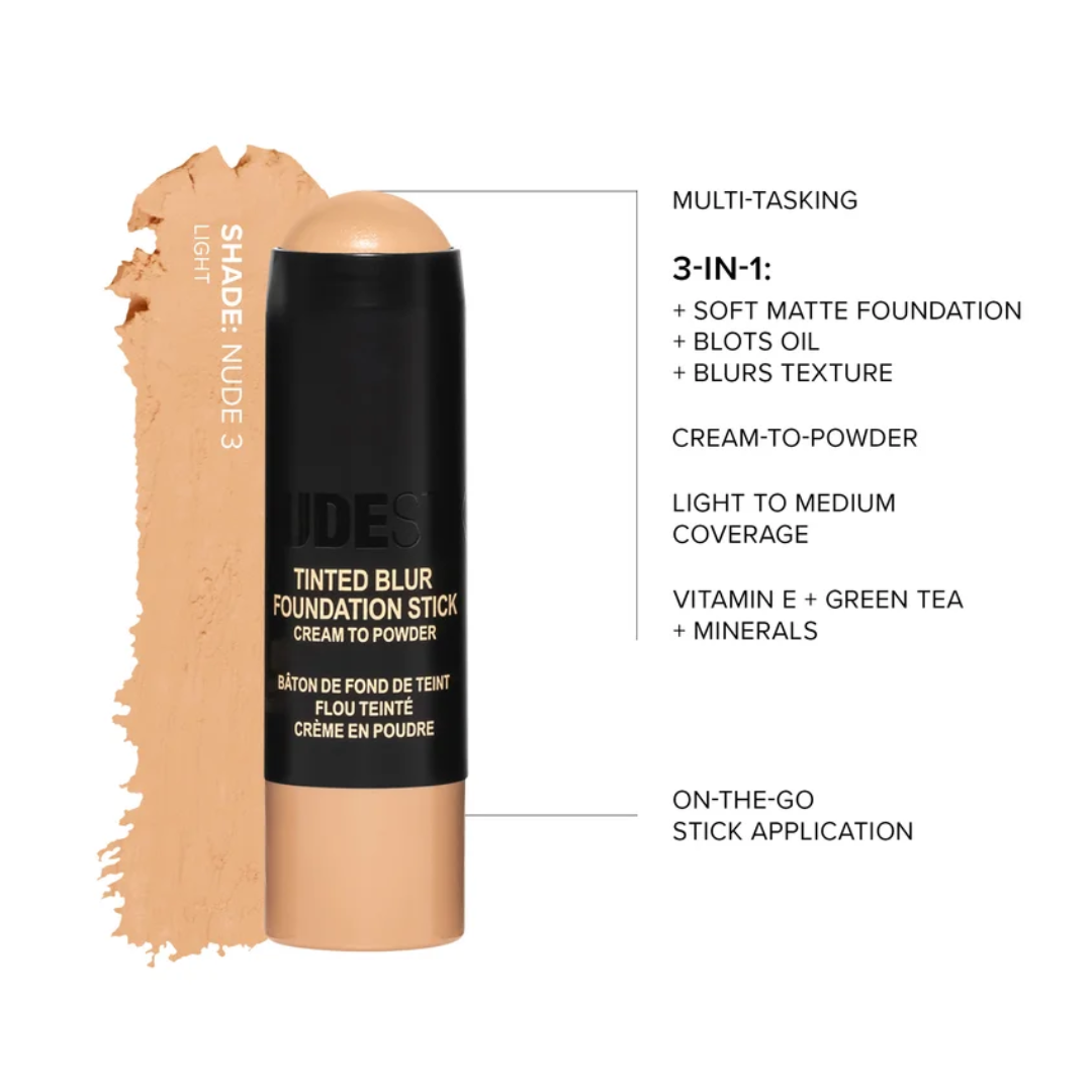 Nudestix Tinted Blur Foundation Stick | 3-in-1 Cream to Powder Matte Finish